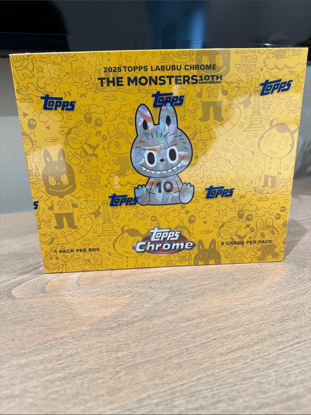 Topps Yellow Labubu Chrome The Monsters 10th Anniversary Box